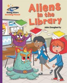 Reading planet - aliens in the library - purple: galaxy