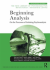 Beginning analysis