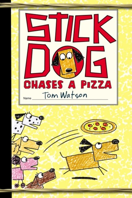 Stick dog chases a pizza