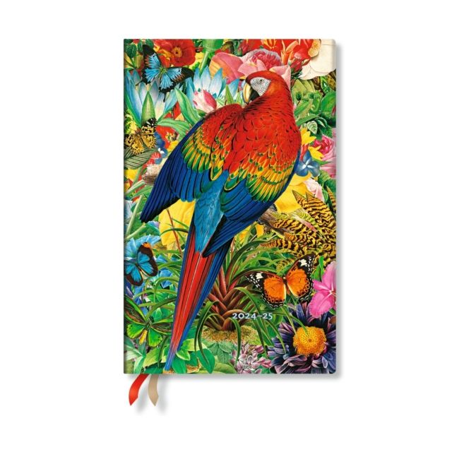 Tropical garden (nature montages) maxi 18-month vertical softcover flexi dayplanner 2025 (elastic band closure)