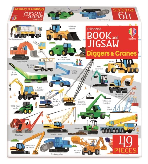 Usborne book and jigsaw diggers and cranes