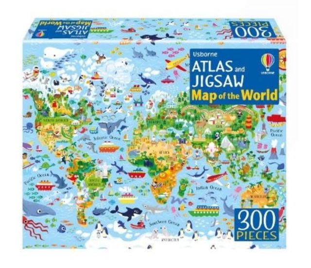 Atlas and jigsaw map of the world