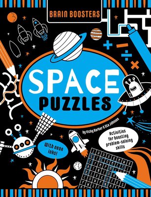 Brain Boosters Space Puzzles (with Neon Colors) Learning Activity Book for Kids