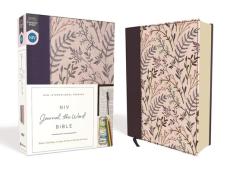 NIV, Journal the Word Bible, Cloth Over Board, Pink Floral, Red Letter Edition, Comfort Print