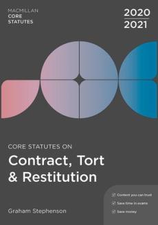 Core statutes on contract, tort & restitution 2020-21