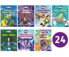 Project x code: white and lime book bands, oxford levels 10 and 11: sky bubble and maze craze, class pack of 24