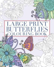 Large print butterflies colouring book