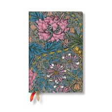 Morris pink honeysuckle (william morris) mini 12-month day-at-a-time hardback dayplanner 2025 (elastic band closure)