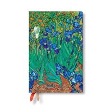 Van goghâ€™s irises mini 12-month horizontal hardback dayplanner 2025 (elastic band closure)