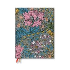 Morris pink honeysuckle (william morris) ultra 12-month horizontal hardback dayplanner 2025 (elastic band closure)