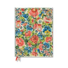 Pear garden (peking opera embroidery) ultra 12-month vertical hardback dayplanner 2025 (wrap closure)