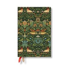 Morris birds (william morris) mini 12-month horizontal softcover flexi dayplanner 2025 (elastic band closure)