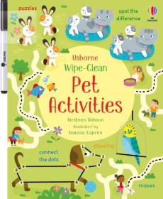 Wipe-clean pet activities