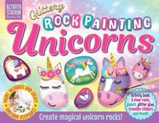 Glittery rock painting unicorns