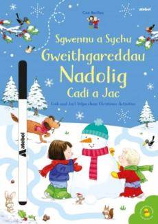 Sgwennu a sychu - gweithgareddau nadolig cadi a jac / cadi and jac's wipe-clean christmas activities