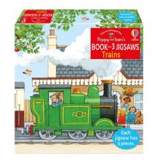 Poppy and sam's book and 3 jigsaws: trains