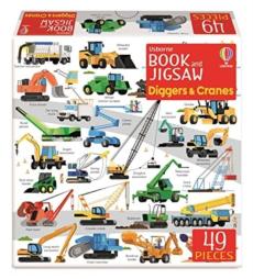 Usborne book and jigsaw diggers and cranes