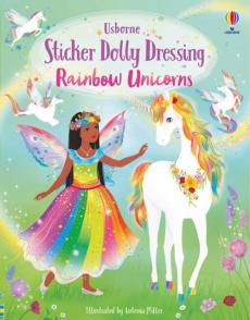 Sticker dolly dressing rainbow unicorns