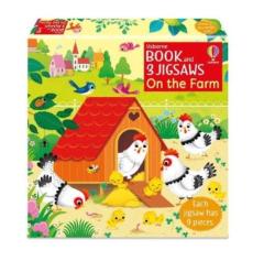 Usborne book and 3 jigsaws: on the farm