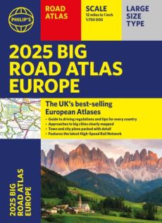 2025 philip's big road atlas of europe