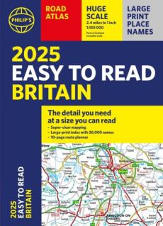 2025 philip's easy to read road atlas of britain