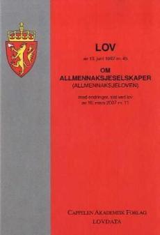 Lov om allmennaksjeselskaper (allmennaksjeloven) av 13. juni 1997 nr. 45 : med endringer, sist ved lov av 16. mars 2007 nr. 11